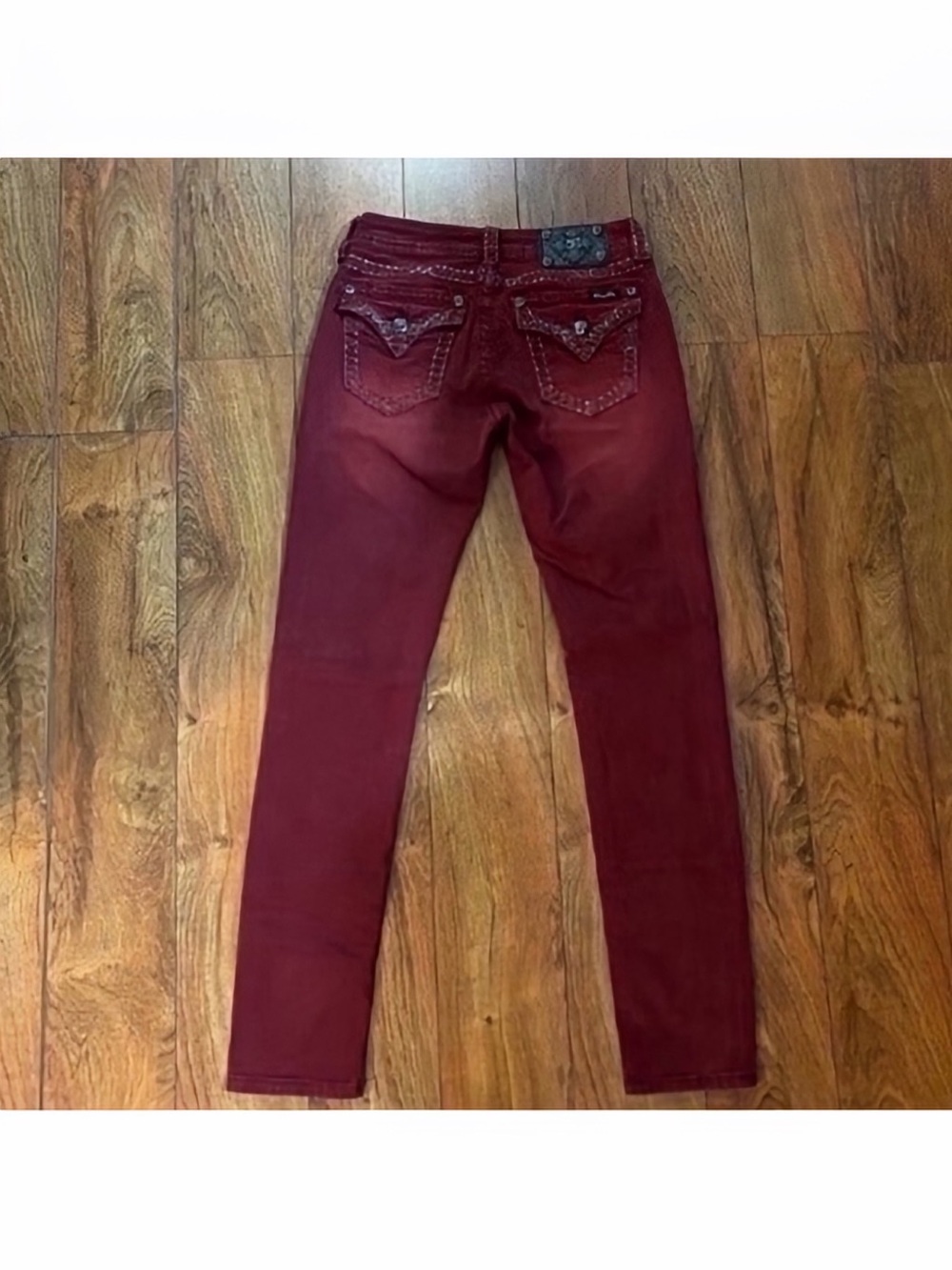 Gorgeous Miss Me Signature Rise Skinny Jeans Embellished Pockets 31-1/2” Inseam